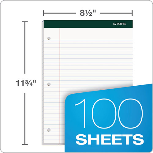 TOPS Double Docket Ruled Pads, Wide/Legal Rule, 100 White 8.5 x 11.75 Sheets, 6/Pack