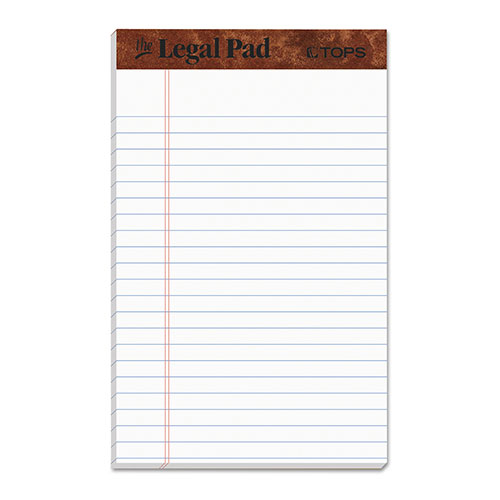 TOPS "The Legal Pad" Perforated Pads, Narrow Rule, 5 x 8, White, 50 Sheets, Dozen