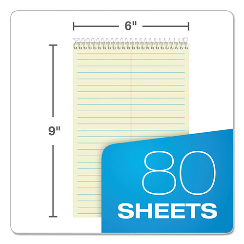 TOPS Steno Pad, Gregg Rule, Assorted Cover Colors, 80 Green-Tint 6 x 9 Sheets, 4/Pack