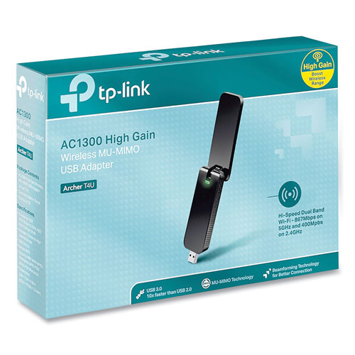 TP-LINK ARCHER T4U AC1300 Wireless Dual Band USB Adapter, Dual-Band 2.4 GHz/5 GHz