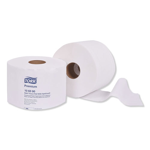 Tork Premium Bath Tissue Roll with OptiCore, Septic Safe, 2-Ply, White, 800 Sheets/Roll, 36/Carton