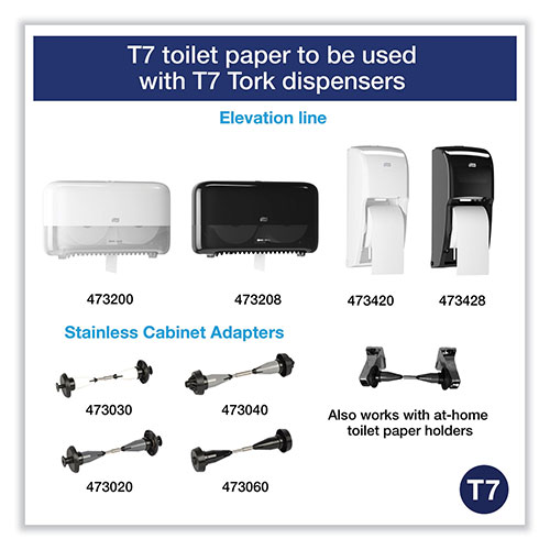 Tork Coreless High Capacity Bath Tissue, 2-Ply, White, 750 Sheets/Roll, White, 12/Carton
