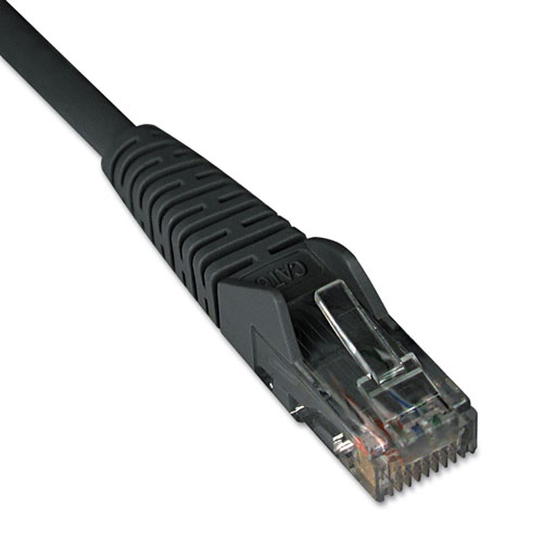 Tripp Lite Cat6 Gigabit Snagless Molded Patch Cable, RJ45 (M/M), 1 ft., Black