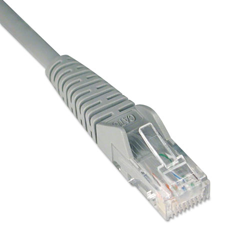 Tripp Lite Cat6 Gigabit Snagless Molded Patch Cable, RJ45 (M/M), 1 ft., Gray