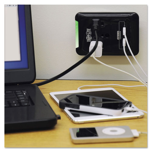 Tripp Lite Protect It! Surge Protector, 3 Outlets/2 USB, Direct Plug-In, 540 J, Black