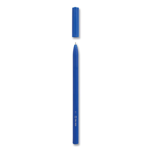 TRU RED™ Ballpoint Pen, Stick, Fine 0.7 mm, Blue Ink, Blue Barrel, Dozen