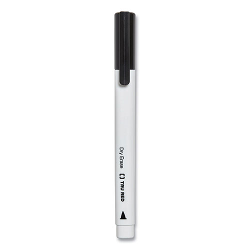 TRU RED™ Pen Style Dry Erase Marker, Fine Bullet Tip, Black, Dozen