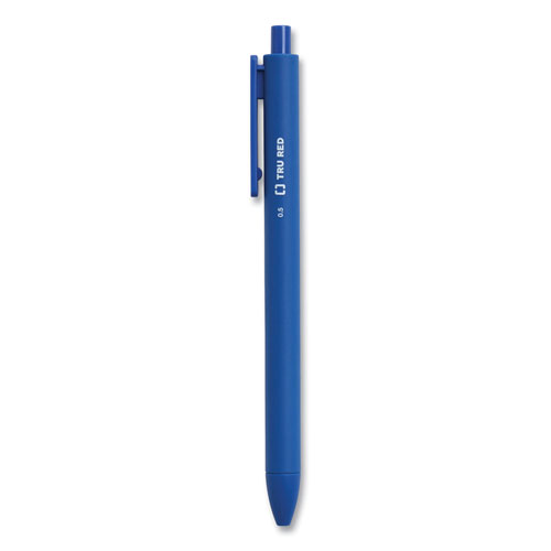 TRU RED™ Quick Dry Gel Pen, Stick, Fine 0.5 mm, Blue Ink, Blue Barrel, 24/Pack