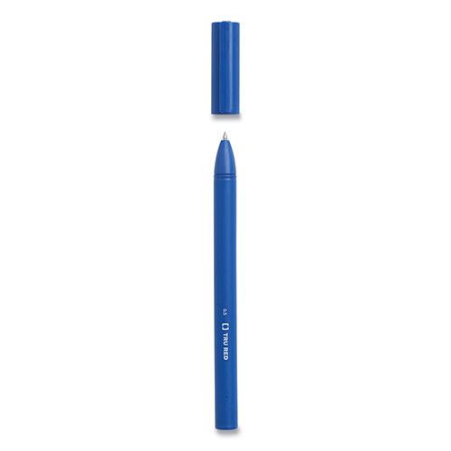TRU RED™ Quick Dry Stick Gel Pen, Fine 0.5 mm, Blue Ink/Barrel, 5/Pack
