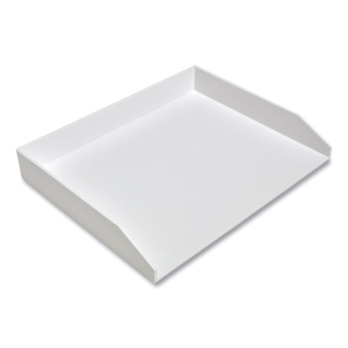 TRU RED™ Side-Load Stackable Plastic Document Tray, 1 Section, Letter-Size, 12.24 x 9.8 x 1.75, White