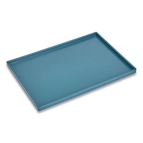 TRU RED™ Slim Stackable Plastic Tray, 1-Compartment, 6.85 x 9.88 x 0.47, Teal
