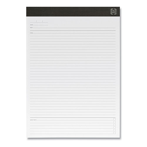 TRU RED™ Notepads, Meeting Agenda Format Ruled, White Sheets, 8.5 x 11.75, 50 Sheets, 6/Pack