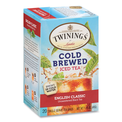 Twinings Cold Brew Iced Tea Bags, English Classic, 0.07 oz Tea Bag, 20/Box