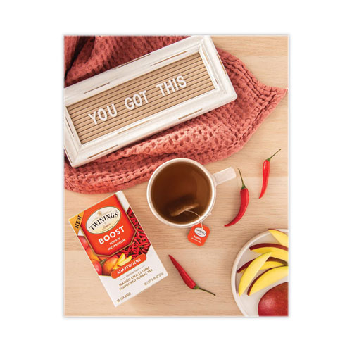 Twinings Boost Mango Chili Chai Herbal Tea Bags, 0.95 oz, 18/Box