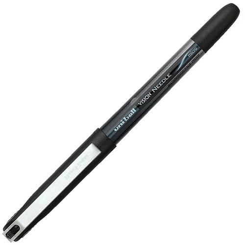 Uni-Ball Rollerball Pen,Soft Grip,Needle Tip,.5mm,Black Ink