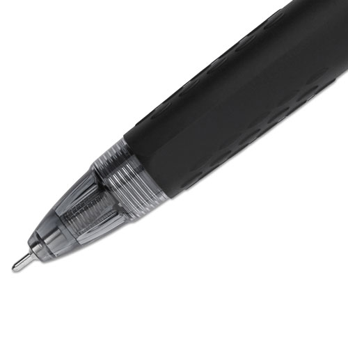Uni-Ball Signo 207 Needle Point Retractable Gel Pen, 0.7mm, Blue Ink, Black Barrel, Dozen