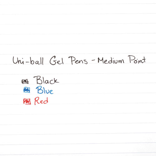 Uni-Ball Signo 207 Retractable Gel Pen, Medium 0.7mm, Black Ink, Pink Barrel, 2/Pack