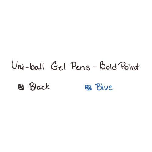 Black Retractable Gel Pens 12 Pack with Bold Points, Uni-Ball 207