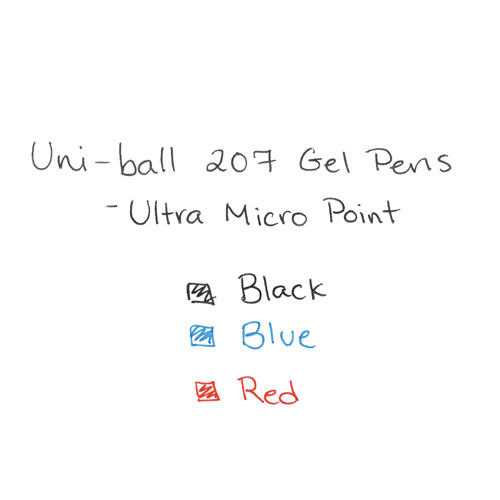 Uni-Ball 207 Signo Gel Ultra Micro Retractable Gel Pen, 0.38mm, Black Ink, Smoke Barrel