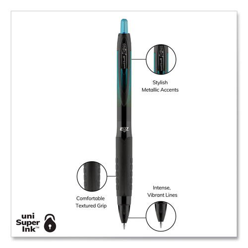 Uni-Ball 207 BLX Series Gel Pen, Retractable, Medium 0.7 mm, Assorted Ink and Barrel Colors, 4/Pack