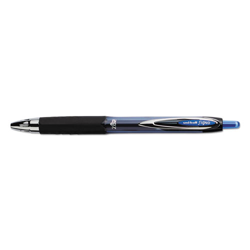 Uni-Ball Signo 207 Retractable Gel Pen Value Pack, 0.7mm, Blue Ink, Black Barrel, 36/Box