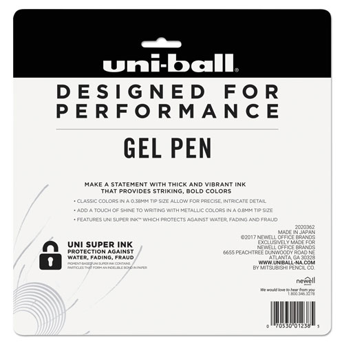 Uni-Ball Stick Gel Pen, 17 Micro; 7 Med, Assorted Ink, Clear Barrel,  24/Set, UBC2004056