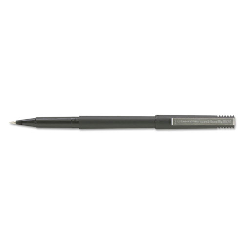 Uni-Ball Stick Roller Ball Pen, Micro 0.5mm, Black Ink/Barrel, 72/Pack
