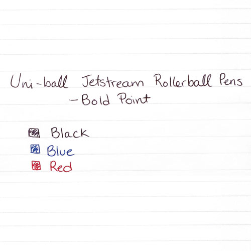 Uni-Ball Jetstream Stick Ballpoint Pen, Bold 1mm, Blue Ink, Black Barrel