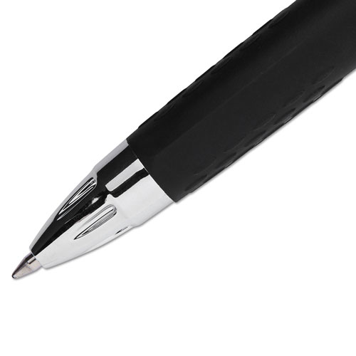 Uni-Ball Signo 207 Retractable Gel Pen, 0.7mm, Black Ink, Smoke/Black Barrel, Dozen