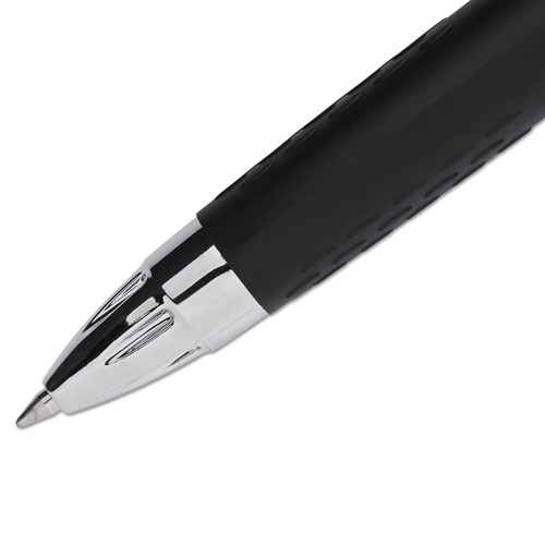 Uni-Ball Signo 207 Retractable Gel Pen, 0.7mm, Black Ink, Translucent Black Barrel, 4/Pack