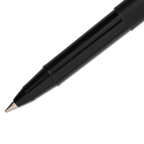 Uni-Ball ONYX Stick Roller Ball Pen, Micro 0.5mm, Black Ink, Black Matte Barrel, Dozen