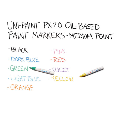 Uni-Paint Marker Medium Point Black Pack Of 3 PX - 20 Marks on Most Surface  Opaque Oil Based Markers