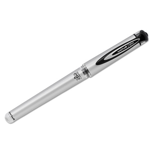Uni-Ball 207 Impact Stick Gel Pen, Bold 1mm, Black Ink, Silver/Black Barrel
