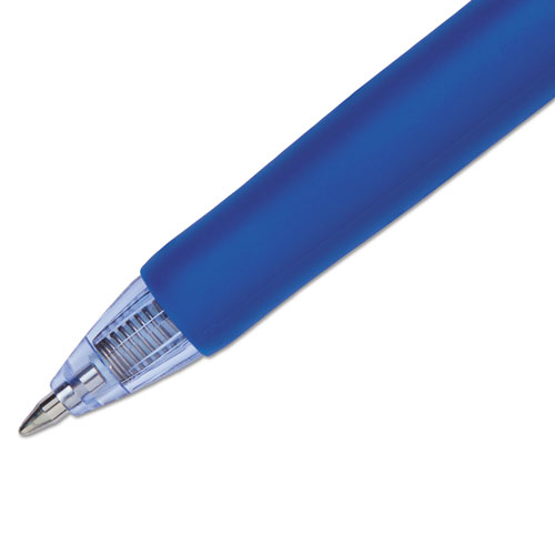 Uni-Ball Signo Retractable Gel Pen, 0.7mm, Blue Ink, Blue/Metallic Barrel, Dozen