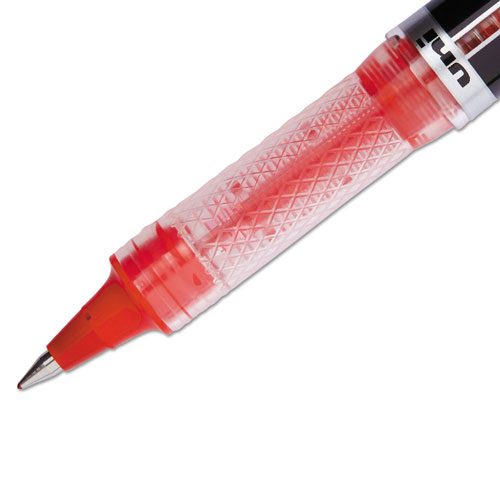 Uni-Ball VISION ELITE Stick Roller Ball Pen, Super-Fine 0.5mm, Red Ink, Black/Red Barrel