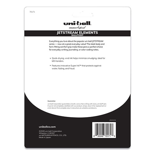 Uni-Ball Jetstream Elements Ballpoint Pen, Medium 1 mm, Assorted Ink/Barrel, 12/Pack