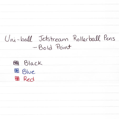 Uni-Ball Jetstream Retractable Ballpoint Pen, Bold 1mm, Red Ink, Black Barrel