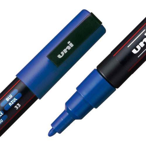 Uni-Ball Posca Paint Marker - Fine Marker Point - Blue Water Based, Pigment-based Ink - 6 / Pack