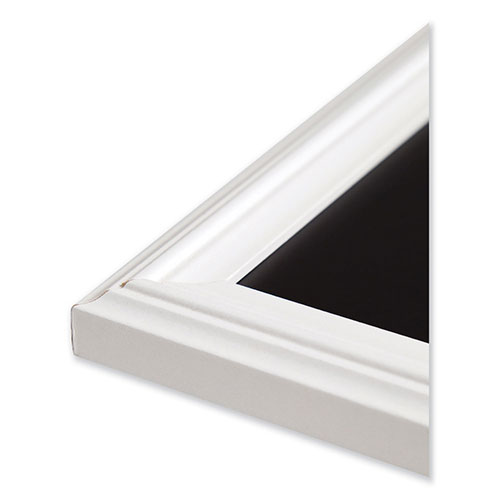 U Brands Magnetic Chalkboard with Decor Frame, 30 x 20, Black Surface/White Frame