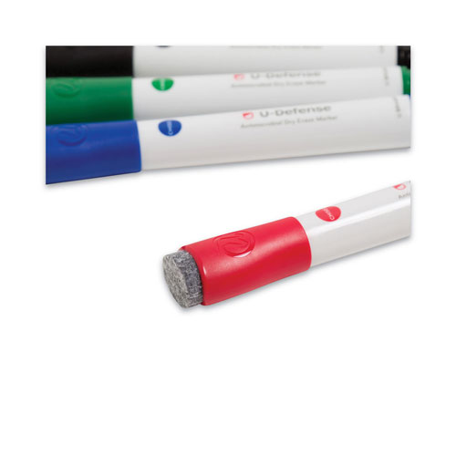 U Brands U-Defense Antimicrobial Dry-Erase Markers, Medium Bullet Tip, Assorted Colors, 24/Pack