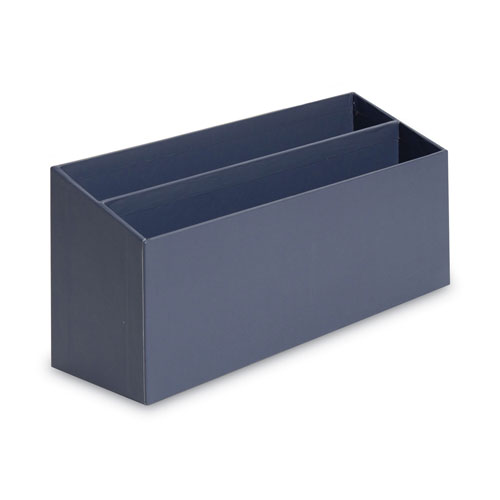 U Brands Four-Piece Desk Organization Kit, Magazine Holder/Paper Tray/Pencil Cup/Storage Bin, Navy