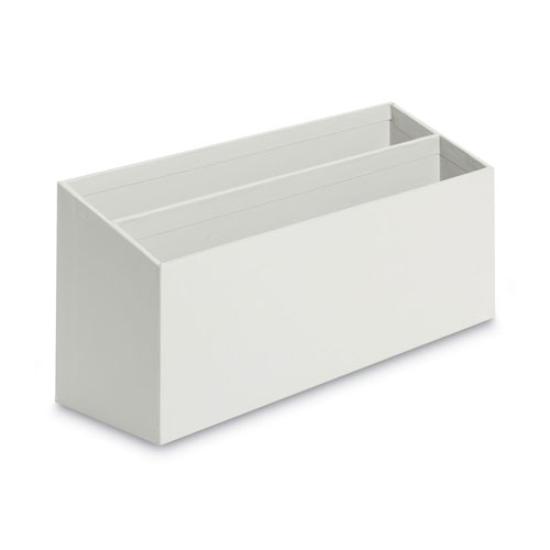 U Brands Four-Piece Desk Organization Kit, Magazine Holder/Paper Tray/Pencil Cup/Storage Bin, Gray