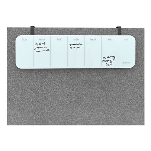 U Brands Cubicle Glass Dry Erase Undated One Week Calendar Board, 20 x 5.5, White