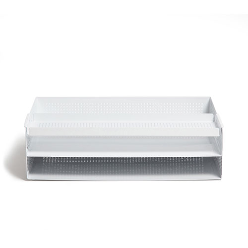 U Brands Perforated Paper Tray - Durable - White - Metal