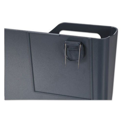 Universal Recycled Plastic Cubicle Single File Pocket, Black