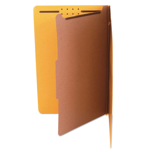 Universal Bright Colored Pressboard Classification Folders, 1 Divider, Legal Size, Yellow, 10/Box