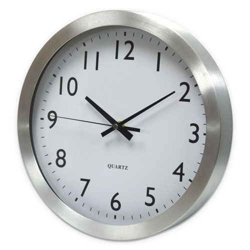 Universal Brushed Aluminum Wall Clock, 12