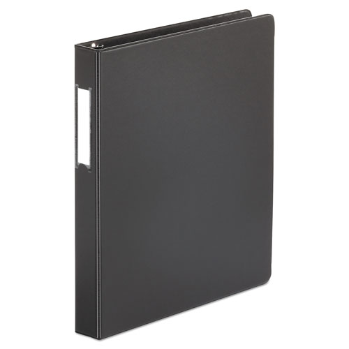 Universal Deluxe Non-View D-Ring Binder with Label Holder, 3 Rings, 1" Capacity, 11 x 8.5, Black