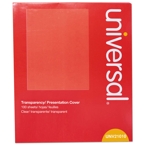 Universal Black and White Laser Printer Transparency Film, 8.5 x 11, 100/Pack