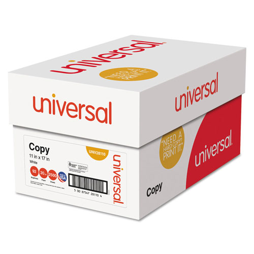 Universal Copy Paper, 92 Bright, 20 lb Bond Weight, 8.5 x 11, White, 500  Sheets/Ream, 10 Reams/Carton